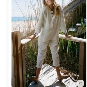 Hatch The Taylor Maternity Jumpsuit in Ivory Cream Size Medium/2